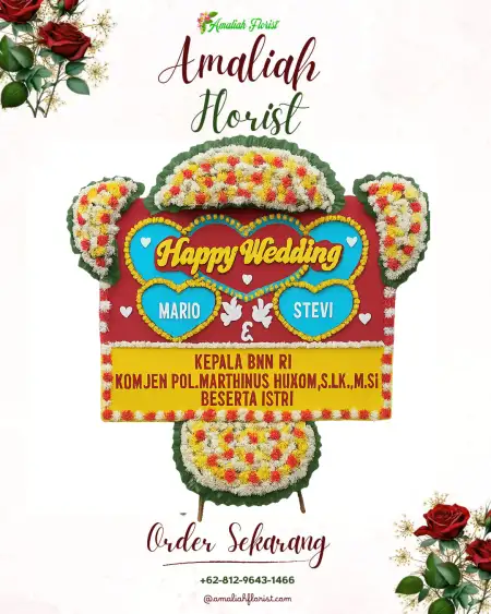 Papan Bunga Pernikahan Sibebek
